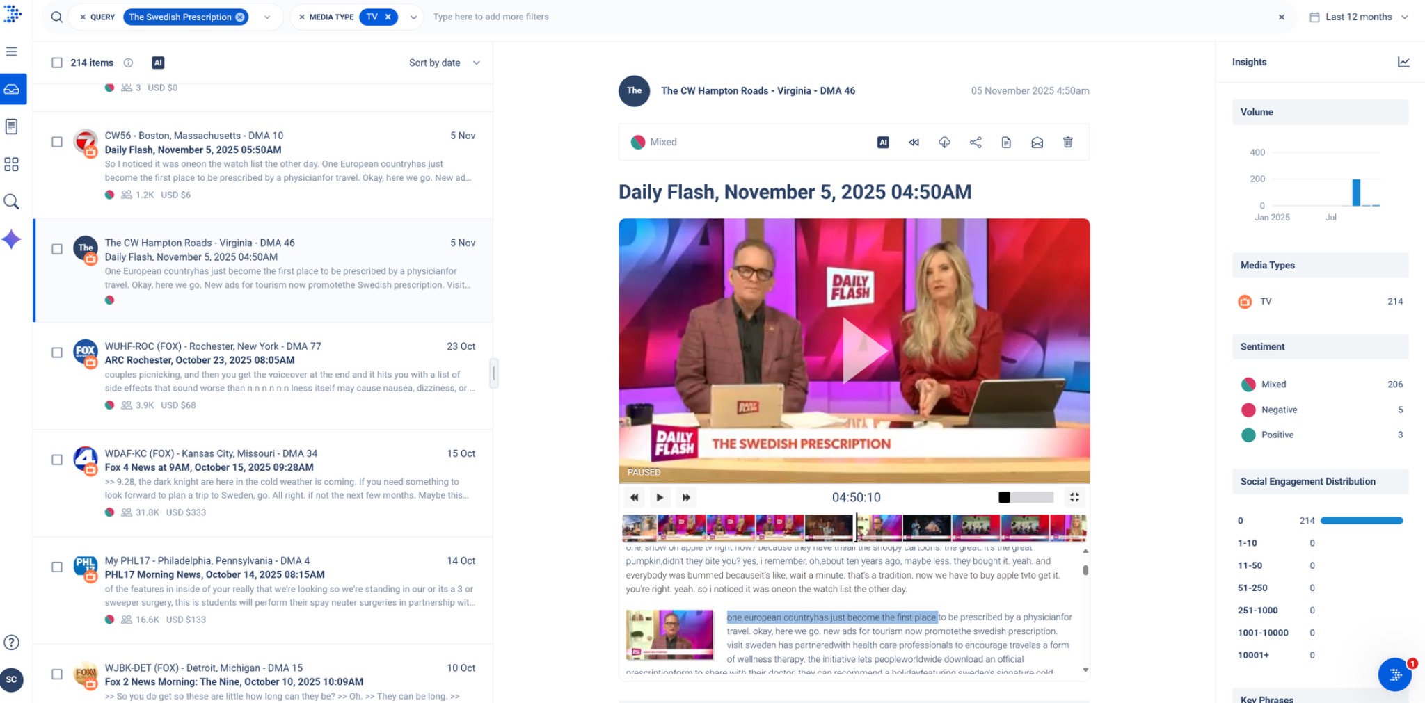 Broadcast Media Monitoring